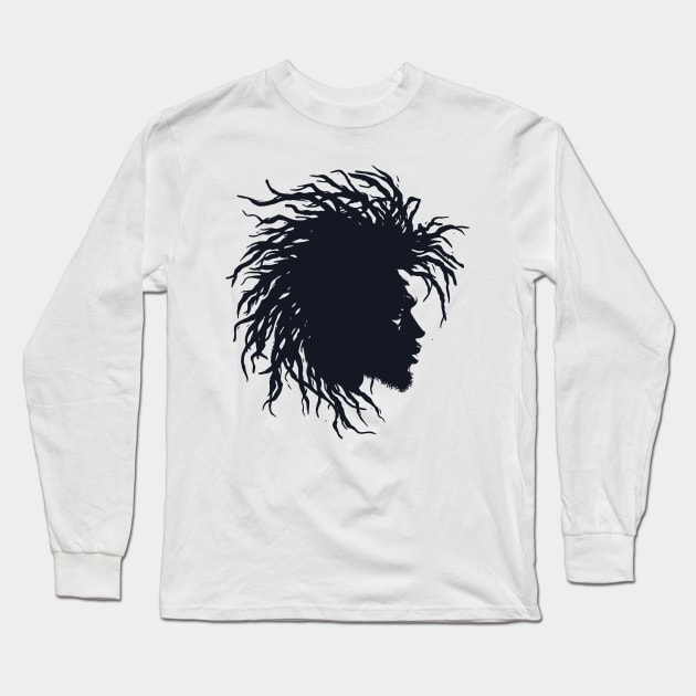 Afrocentric Dreadlocks Silhouette Long Sleeve T-Shirt by Graceful Designs
